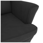 vidaXL Chaise à bascule avec pieds en bois et tabouret Noir Velours