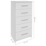 vidaXL Commode haute Aggloméré 41 x 35 x 106 cm Blanc
