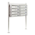 Bloc 8 boite aux lettres pied de support 2x4 compartiments superposés