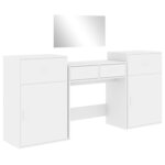 vidaXL Ensemble de coiffeuse 4 Pièces blanc bois d'ingénierie