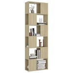 vidaXL Bibliothèque/Séparateur de pièce Chêne sonoma 60x24x186 cm