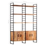 vidaXL Bibliothèque à 4 niveaux 124x30x180 cm Bois d'acacia massif