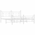 vidaXL Cadre de lit métal sans matelas et pied de lit blanc 183x213 cm
