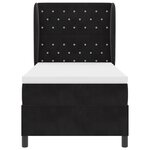 Somier avec Matelas vidaXL Noir 90x190 cm Velours