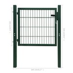 vidaXL Portillon Acier Vert 105x150 cm