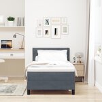 vidaXL Lit Box Spring avec Matelas & LED Gris Foncé 90x190 cm Velours