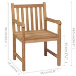 vidaXL Chaises de jardin lot de 4 et coussins bleu Bois de teck solide