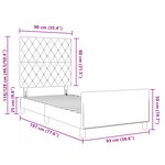 Cadre de lit vidaXL Noir 90x190 cm Velours