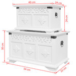 vidaXL Ensemble de deux coffres de rangement Blanc