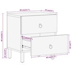 vidaXL Table de chevet 40x33x46 cm Bois de manguier solide
