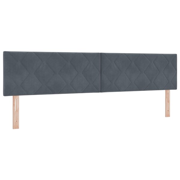 Tête de lit vidaXL Design Blocs Diamant Gris Foncé 200 cm Velours
