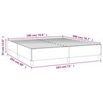 vidaXL Cadre de lit sans matelas marron foncé 180x200 cm tissu