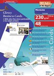 Pochette 48 cartes de visite blanches brillantes MicroLine - 230g 85 x 54 mm DECADRY BY APLI