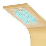 vidaXL Système de panneau de douche acier inoxydable doré incurvé