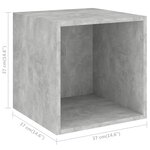 vidaXL Armoires murales 2 Pièces Gris béton 37x37x37 cm Bois d’ingénierie