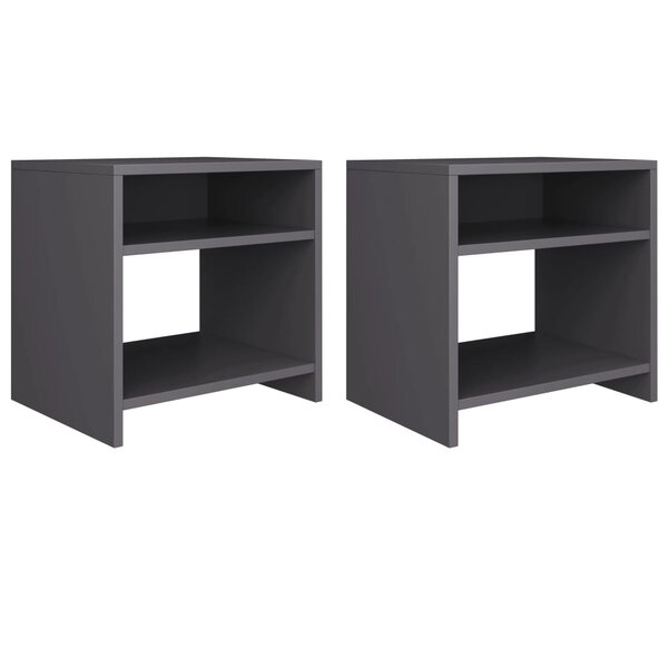 vidaXL Tables de chevet 2 Pièces Gris 40x30x40 cm Bois d'ingénierie