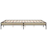 vidaXL Cadre de lit chêne sonoma 150x200 cm bois d'ingénierie et métal