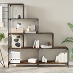 vidaXL Bibliothèque à 4 niveaux chêne fumé bois d'ingénierie