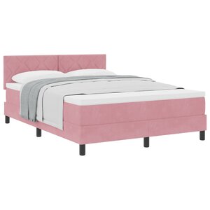 Lit à ressorts vidaXL avec matelas Rose 140x190 cm en velours
