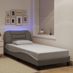 vidaXL Cadre de lit avec LED sans matelas taupe 80x200 cm tissu