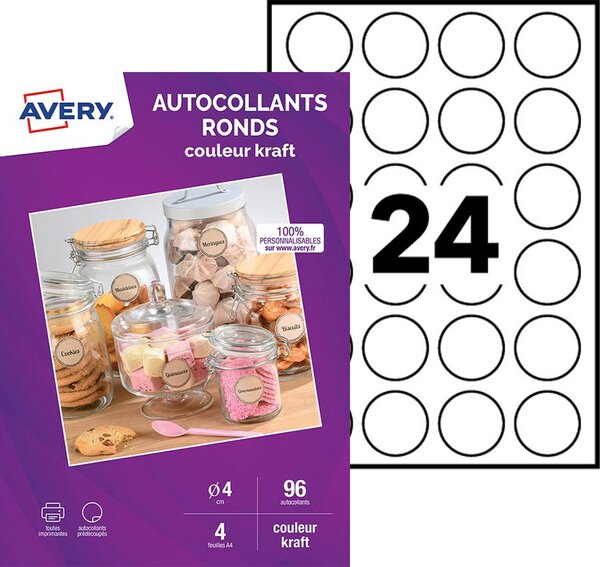 Autocollants couleur kraft