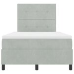 Lit à ressorts vidaXL avec matelas et lumière LED Gris clair 120x190 cm Velours