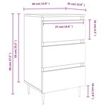 vidaXL Table de chevet chêne fumé 40x35x69 cm bois d’ingénierie