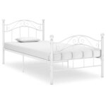 vidaXL Cadre de lit Blanc Métal 90x200 cm