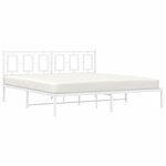 vidaXL Cadre de lit métal sans matelas et tête de lit blanc 180x200 cm
