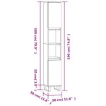 vidaXL Armoire de salle de bain noir 30x30x190 cm bois d'ingénierie