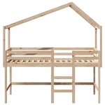 vidaXL Lit superposé et échelle et toit 80x200 cm bois de pin massif