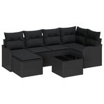 Ensemble de canapé de jardin vidaXL 7 pièces avec coussins Rattan poly beige