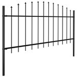 vidaXL Clôture de jardin à dessus en lance Acier (0 5-0 75)x1 7 m Noir