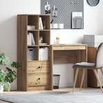 vidaXL Bureau avec rangement Chêne artisanal Bois d'ingénierie