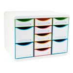 Moule De Classement Storebox Multi 11 Tiroirs Black Office - Blanc/arlequin - Exacompta