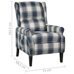 vidaXL Fauteuil inclinable Bleu Tissu