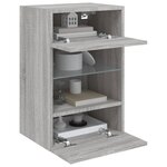 vidaXL Meubles TV muraux et lumières LED 2Pièces sonoma gris 40x30x60 5cm