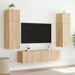 vidaXL Unités murales TV avec LED 6 Pièces chêne sonoma bois d'ingénierie