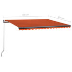 vidaXL Auvent automatique capteur de vent LED 400x350 cm Orange marron
