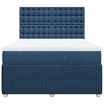 vidaXL Sommier à lattes de lit avec matelas Bleu 160x200 cm Tissu