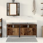 vidaXL Meuble de salle de bain avec lavabo intégré en bois ancien en aggloméré