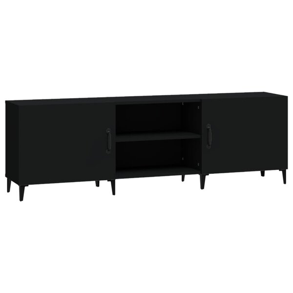 vidaXL Meuble TV noir 150x30x50 cm bois d'ingénierie