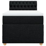 vidaXL Sommier à lattes de lit avec matelas Noir 90x200 cm Tissu