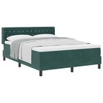 Lit à ressorts vidaXL avec matelas vert foncé 140x190 cm en velours