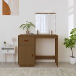 vidaXL Coiffeuse avec LED Marron miel 95x50x133 5cm Bois de pin massif