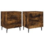vidaXL Tables de chevet 2Pièces chêne fumé 40x35x47 5cm bois d’ingénierie