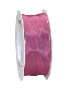 Ruban de soie acetat laitonné lyon 25-m-rouleau 40 mm rose
