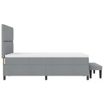 vidaXL Lit à ressort avec matelas et banc Gris clair 160x200 cm Tissu