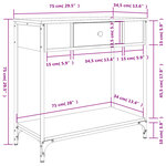 vidaXL Table console chêne marron 75x34 5x75 cm bois d'ingénierie