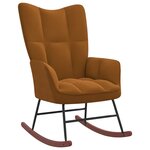 vidaXL Chaise à bascule avec repose-pied Marron Velours